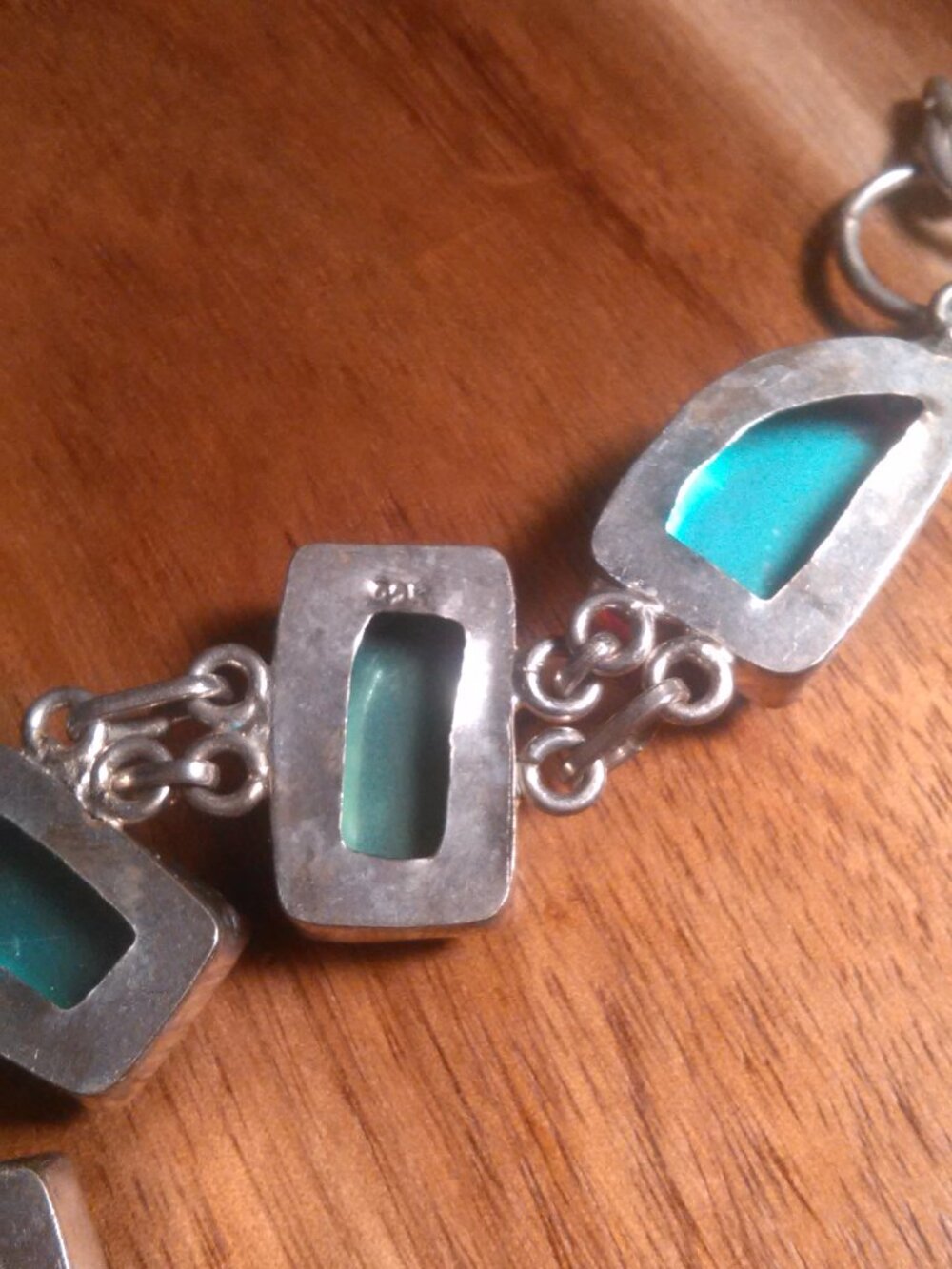 Faceted Purple Five Stone Silver Plated Bracelet (7 to 7.5 Inch) - Picture 6 of 15